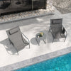3 Piece Outdoor Patio Metal Chair & Coffee Table Set Bistro Set