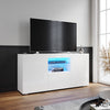 High Gloss White TV Stand Unit Sideboard Storage Cabinet Cupboard with LED Light