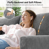 Modern 2/3 Seater Corduroy Sofa Bed with 2 Bolster Home Room Recliner Couch Sofa