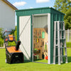 5x3ft Lockable Metal Garden Shed Steel Outdoor Storage Weatherproof Green