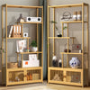 Industrial 5-Compartment Bookshelf 5-Tier Bookcase with Open Slots Storage Rack