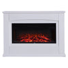 1.8KW Electric Fireplace LED Flames Log Burner Mantel Heater With Remote Control