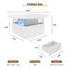 Coffee Table with LED Lights Wood 2 Drawers Storage Center Table for Living Room