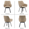 2x Beige Swivel Dining Chairs Faux Leather Padded Seat Dining Room Chair Modern
