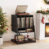 Turntable Stand with Vinyl Storage Holder & Open Shelves