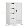 Freestanding Bathroom Cabinet, 4 Drawer Storage Cupboard with Door for Living Ro