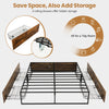 Small Double Iron Bed Frame Heavy-Duty Platform Bed Base Mattress Foundation