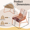 COSTWAY 3 Piece Patio Bistro Set Outdoor Rattan Furniture Set-Orange