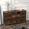 TV Stand with LED Light for 32-50" TVs, Media Console Table w/ 8 Drawers Bedroom