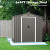 6 X 4 Feet Outdoor Metal Storage Shed with Ventilation Sliding Doors
