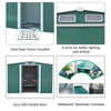 8x8 FT Peak Roof Steel Storage Shed, Pre-drilled Steel Panels, Outdoor Tool Shed