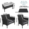 4 Seater Rattan Garden Furniture Set Patio Sofa Table Chairs Glass Outdoor