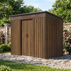 4x8FT Garden Shed Metal Pent Roof Outdoor Storage House With Free Foundation Kit