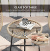 2 Seater Rattan Bistro Set Chairs Coffee Table Outdoor Patio Garden Furniture