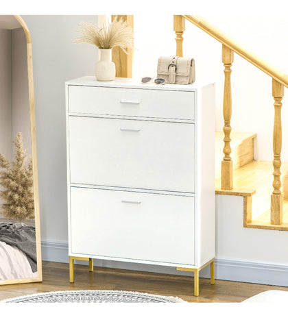 3 Drawer Narrow Shoe Cabinet with Adjustable Shelf for 12 Pairs of Shoes