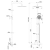 Bathroom Thermostatic Exposed Shower Mixer Twin Rain Head Round Bar Set Chrome