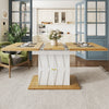 Extendable Dining Table, Telescopic Table 110-140cm with Storage Cabinet, White