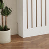 Radiator Cover Vertical Slat Modern Stylish MDF Wood White Black Cabinet Shelf