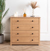 5 Drawer Chest of Drawers Narrow Solid Pine Wood Waxed Storage Bedroom Furniture