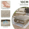 Modular Outdoor Sofa Set w/ Glass Table, Rope-Woven, Garden Patio Furniture Set