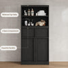 Bathroom Cabinet,51" Freestanding Storage Unit w/Doors&2-Drawer,White/Black/Gray