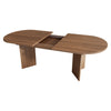 Extendable Table, 160(200)x90cm, Oval Dining Table for 6-8 Seater, Walnut Finish