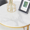 Gold Round Side End Table Coffee Table Clock Plant Stand for Living Room Bedroom