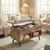 Lift Top Coffee Table Storage Living Room Table 75cm Rustic Brown