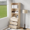 3 Tier Bookcase with Shelving Drawers for Storage Bookshelf Living Room Office