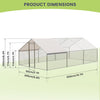 Metal Chicken Coop with Run Walk-in Poultry Cage Chicken Pen Duck Rabbit House