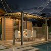 Aluminium Lean-To Gazebo, Wall-Mounted Hardtop Roof Pergola for Garden & Patio