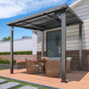2.4x3 m Lean to Gazebo Outdoor Metal Harodtop Wall-Mounted Heavy Duty Pergolas