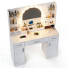 Large Dressing Table w/ Hollywood Bulbs Mirror 3 Drawer Multi-Socket Makeup Zgyo