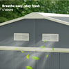 Metal Garden Storage Shed Large Summer Tool House Foundation Kit Lock Doors Unit