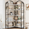 Arched Bookshelf Corner Bookcase L Shaped Bookshelf Metal Frame Display Rack