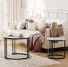 Round Coffee Tables, Set of 2 End Table, Nesting Side Circle, Black