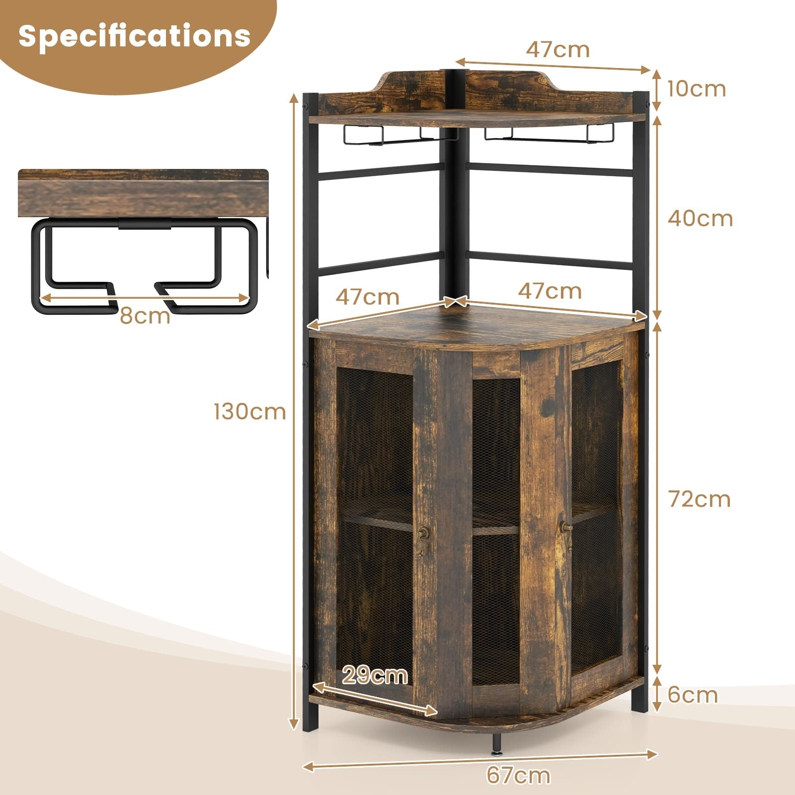 Corner Bar Cabinet Industrial Wine Cabinet – Quildinc