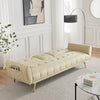 Lora Sofa Bed 3 Seater Faux Leather Click Clack with 2 Cup Holders - Beige