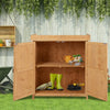 Garden Storage Tool Shed Cabinet Outdoor Wooden Box Shelves Organizer Cupboard