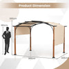 300x360cm Outdoor Metal Gazebo Retractable Pergola Arched Patio Pergola