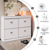 Slim White Shoe Storage Cabinet with 4 Flip Drawers for Hallway Home Office NEW