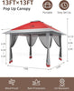 Pop Up Gazebo with Mosquito Net 13x13ft Portable UV-Resistant Waterproof Gazebo