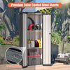 BIRCHTREE Metal Garden Storage Box Shed Outdoor with Shelves Cabinet Anthracite