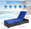 2 Pack Rattan Sun Lounger Garden Recliner with Adjustable Backrest with Cushion