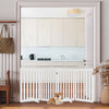 4 Panels Folding Pet Gate 89cm Wooden Dog Fence Freestanding Safety Barrier
