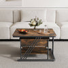 Set of 2 Nesting Coffee Tables Round Stacking Sofa Side Tables for Living Room