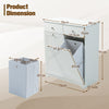 Laundry Cabinet Tilt-Out w/ 2 Laundry Bags Drawers Foldable Kitchen Trash White