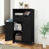 Bathroom Floor Cabinet Free Standing Storage Cupboard-Black