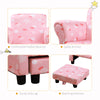Cute Cloud Star Kids Children Armchair Mini Seat Wood w/ Footrest Padding