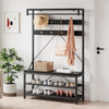 Coat Rack with Bench and Shoe Shelves, Industrial Free Standing Hall Tree